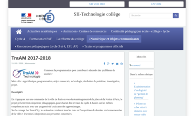 Le programme de Technologie 2017/2018